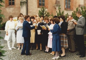 Kirchenchor beim Bischofsempfang 27. Juni 1985